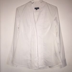 White v- neck dress shirt